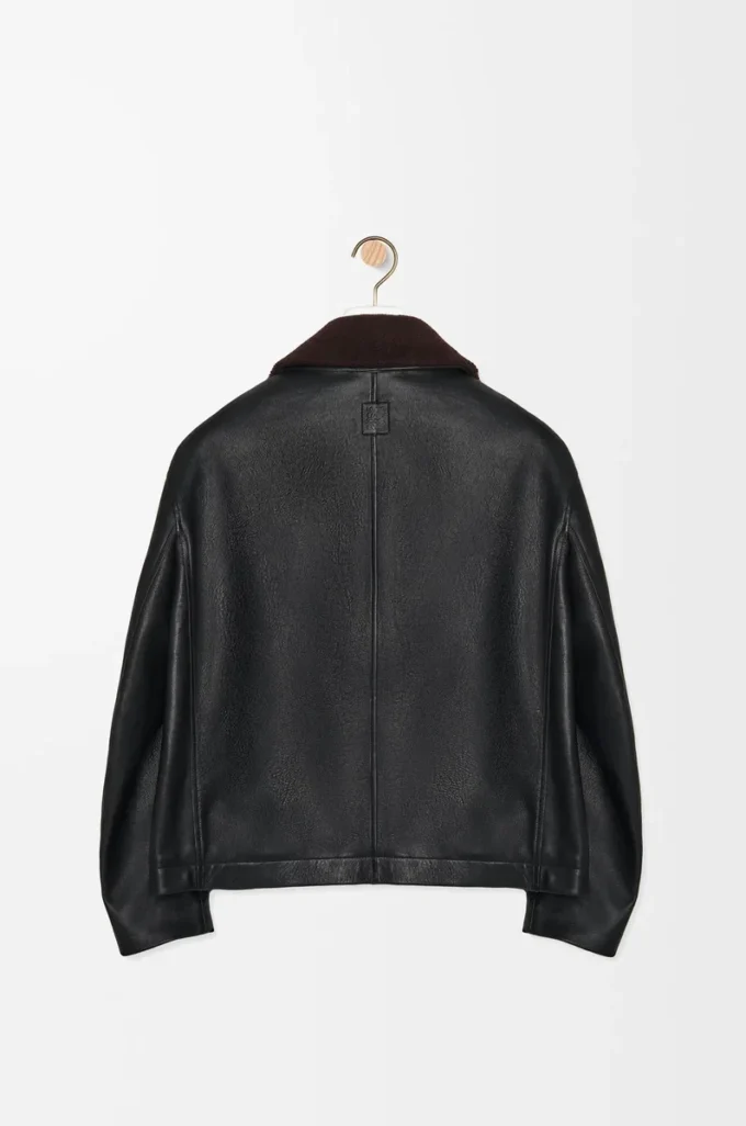 Bomber jacket in nappa lambskin Black/Brown