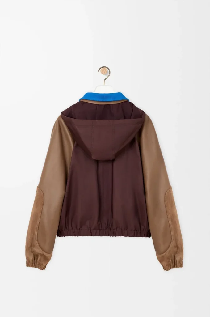 Bomber jacket in technical fabric Brown