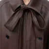Bow jacket in nappa lambskin Dark Chocolate