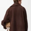 Bow jacket in suede goatskin Brown