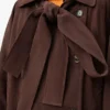 Bow jacket in suede goatskin Brown