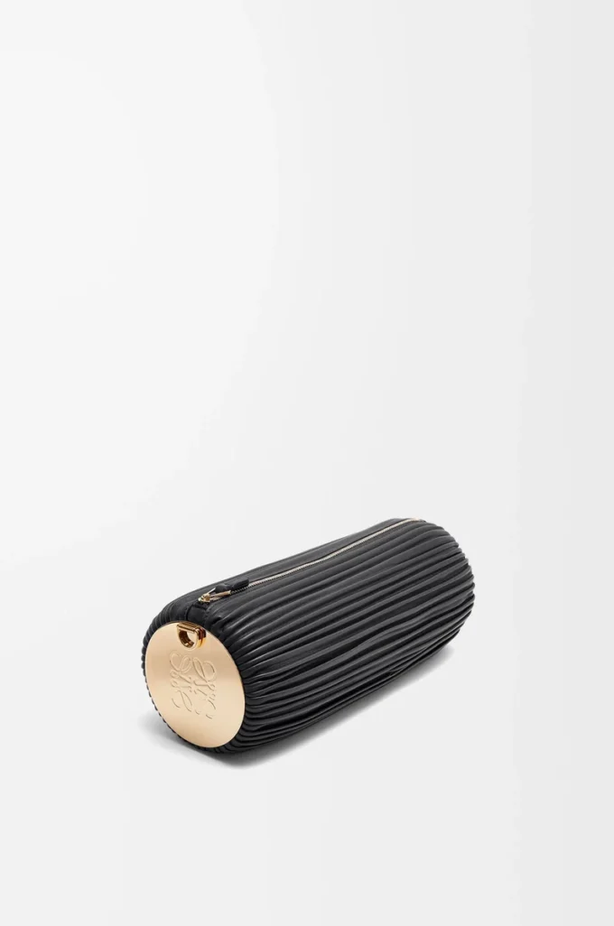 Bracelet Pouch in pleated nappa Black
