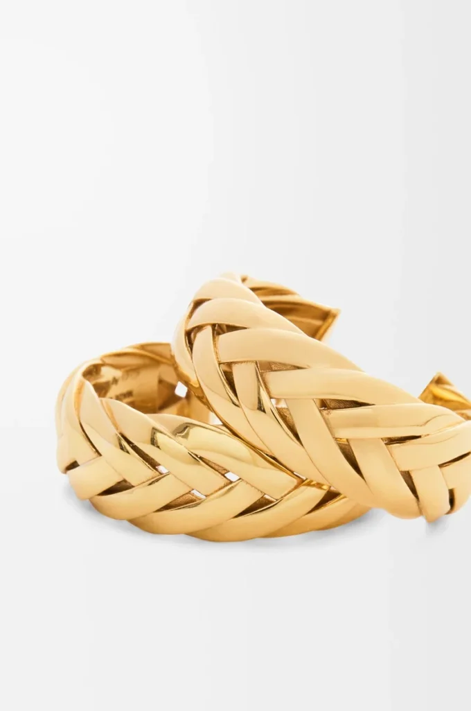 Braided hoop earrings in sterling silver Gold Braided hoop earrings in sterling silver Gold