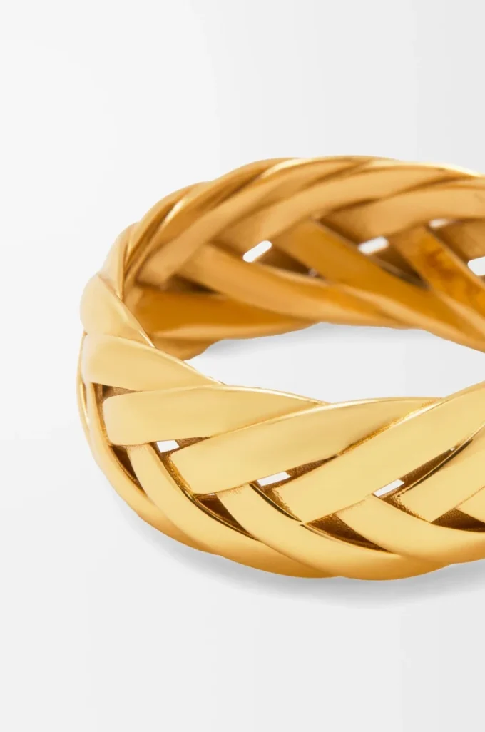 Braided ring in sterling silver Gold Braided ring in sterling silver Gold
