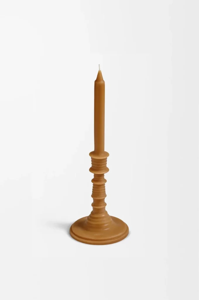 Bronze beeswax candleholder Amber