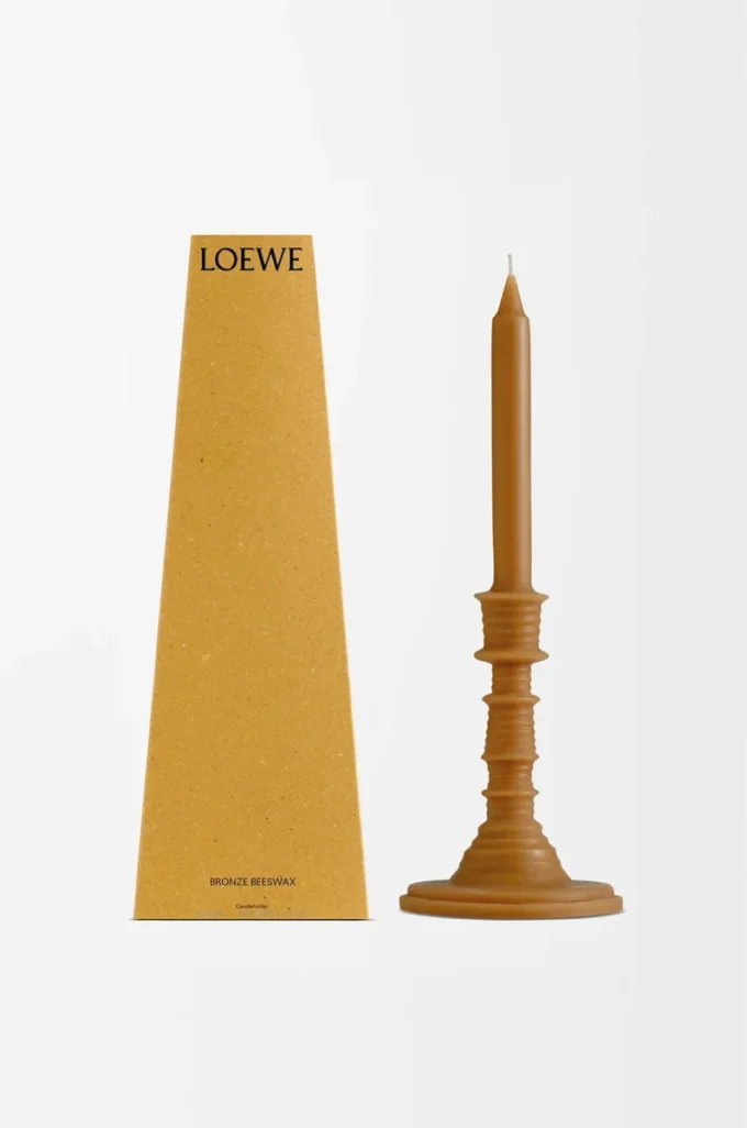 Bronze beeswax candleholder Amber