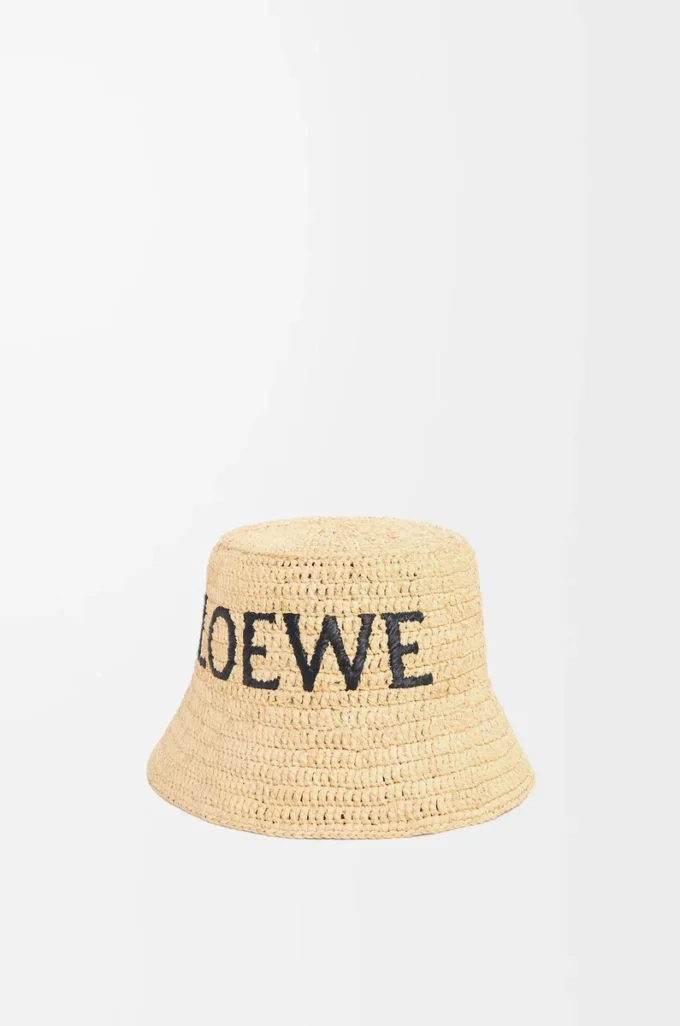 Bucket hat in raffia Natural