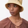 Bucket hat in raffia Natural