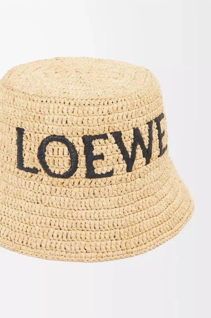Bucket hat in raffia Natural