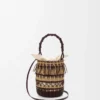 Bucket in cord and leather Dark Brown/Multicolor