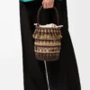 Bucket in cord and leather Dark Brown/Multicolor