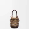Bucket in cord and leather Dark Brown/Multicolor