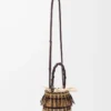 Bucket in cord and leather Dark Brown/Multicolor