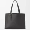 Buckle horizontal tote in classic calfskin Black