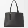 Buckle horizontal tote in classic calfskin Black