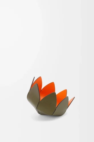 Cactus pin tray in soft calfskin Bottle Green