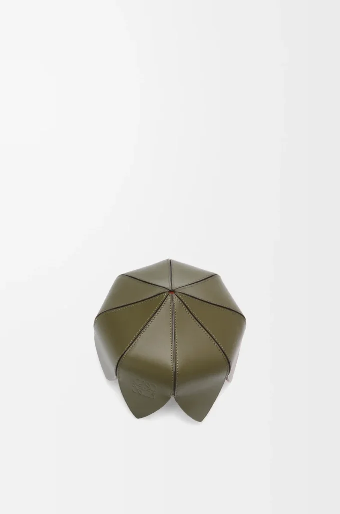Cactus pin tray in soft calfskin Bottle Green
