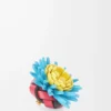 Cactus stud flower in classic calfskin Pink/Blue Cactus stud flower in classic calfskin Pink/Blue