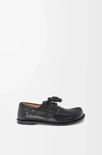 Campo boat shoe in soft calfskin Black