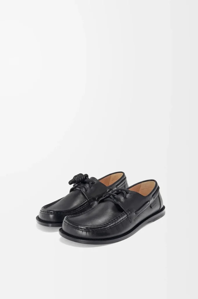 Campo boat shoe in soft calfskin Black