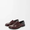Campo flap back loafer in embossed calfskin and nappa lambskin Dark Brown/Black