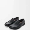 Campo flap back loafer in waxy calfskin Black
