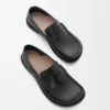 Campo flap back loafer in waxy calfskin Black