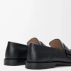 Campo flap back loafer in waxy calfskin Black