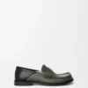 Campo flap back loafer in waxy calfskin Sage/Black