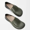 Campo flap back loafer in waxy calfskin Sage/Black