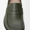 Campo flap back loafer in waxy calfskin Sage/Black