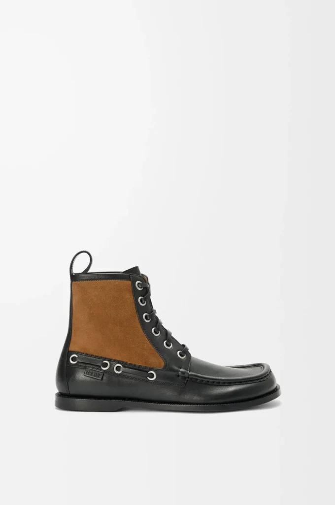 Campo loafer bootie in calfskin and suede calfskin Black/Chocolate