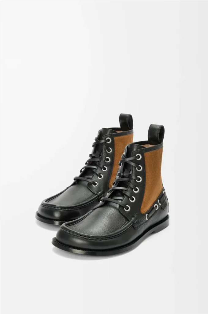 Campo loafer bootie in calfskin and suede calfskin Black/Chocolate