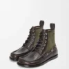 Campo loafer bootie in calfskin and suede calfskin Dark Brown/Green