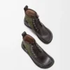 Campo loafer bootie in calfskin and suede calfskin Dark Brown/Green