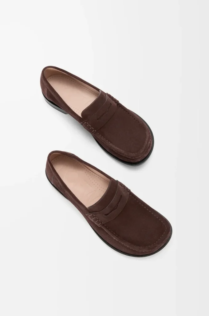 Campo loafer in suede calfskin Dark Brown