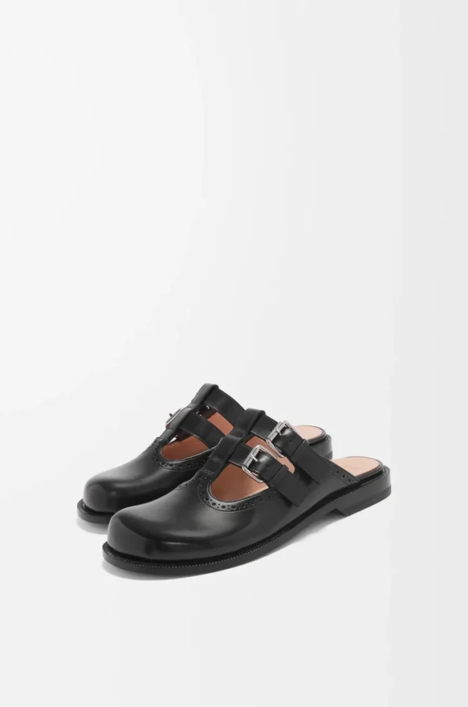 Campo Mary Jane mule in calfskin Black