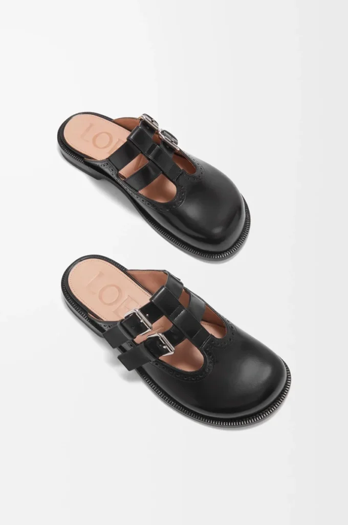Campo Mary Jane mule in calfskin Black