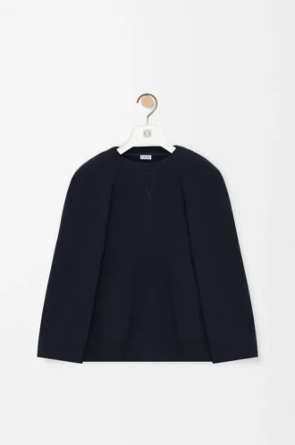 Cape sweatshirt in cotton blend Midnight Blue Cape sweatshirt in cotton blend Midnight Blue