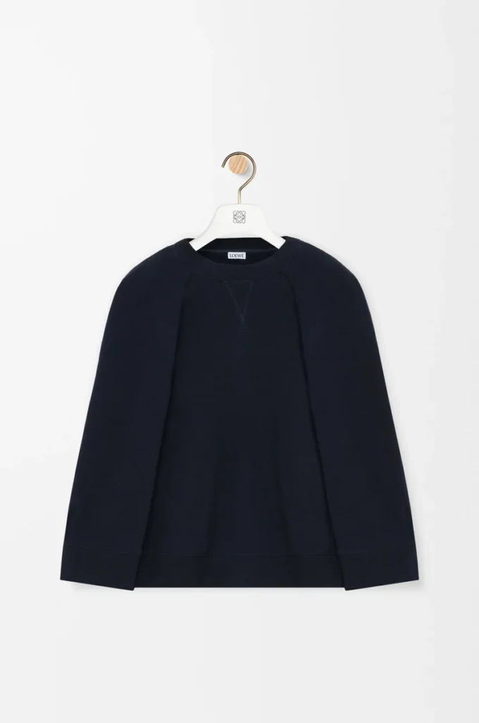 Cape sweatshirt in cotton blend Midnight Blue Cape sweatshirt in cotton blend Midnight Blue