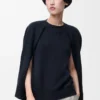 Cape sweatshirt in cotton blend Midnight Blue Cape sweatshirt in cotton blend Midnight Blue