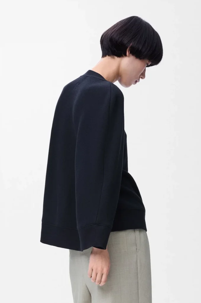 Cape sweatshirt in cotton blend Midnight Blue Cape sweatshirt in cotton blend Midnight Blue