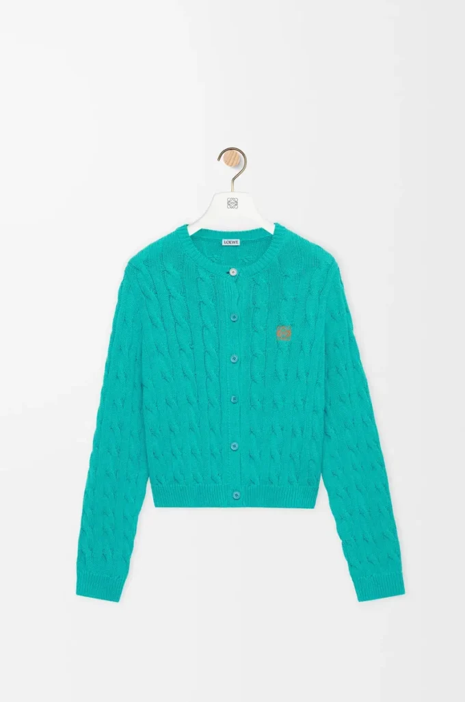 Cardigan in cotton Turquoise Cardigan in cotton Turquoise