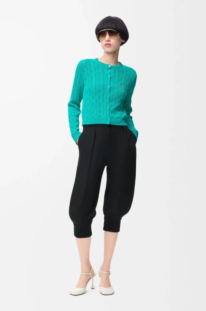 Cardigan in cotton Turquoise Cardigan in cotton Turquoise