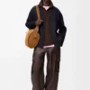 Cardigan in wool and cashmere Navy/Grey