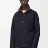 Cardigan in wool and cashmere Navy/Grey