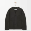 Cardigan in wool and silk Khaki Brown/Blue