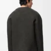 Cardigan in wool and silk Khaki Brown/Blue