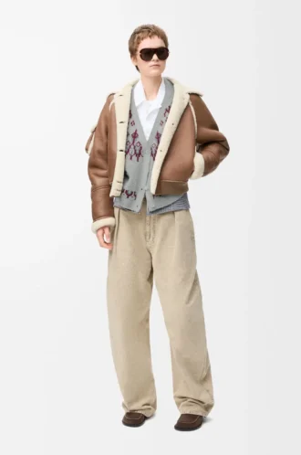 Cardigan in wool blend Light Grey/Multicolor