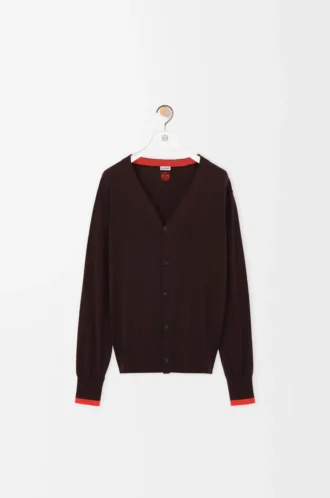 Cardigan in wool Brown/Orange